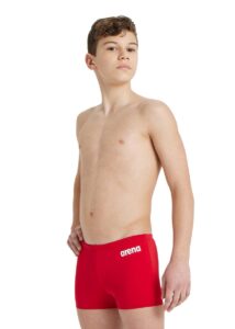 Arena Boy's Team Solid Swim Shorts - Red/White