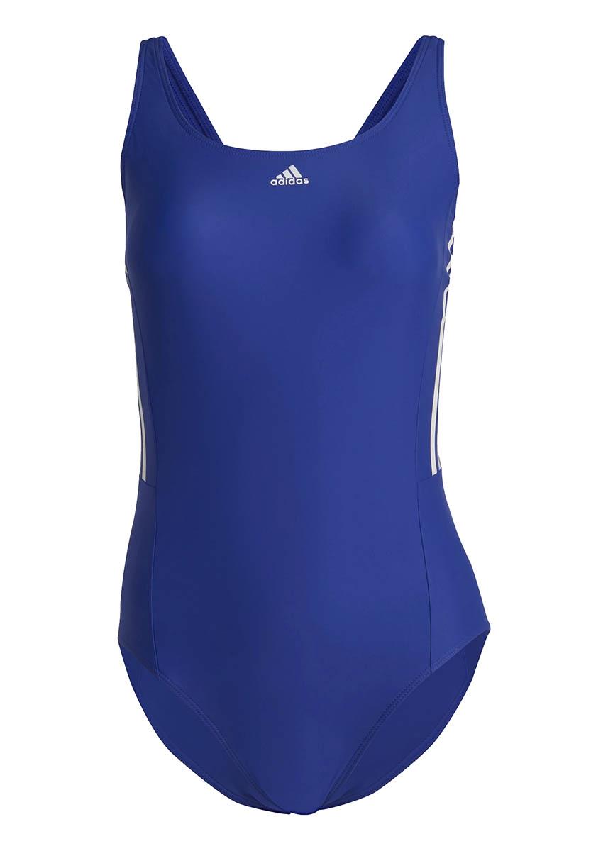 Adidas Women's MID 3-Stripes Swimsuit - Blue/White-575096