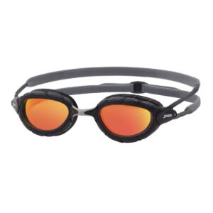 Zoggs Predator Titanium Mirrored Goggles - Grey / Black / Orange-0