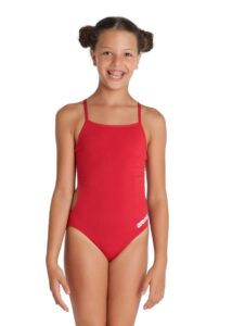 Arena Girl's Team Challenge Back Solid Swimsuit - Red