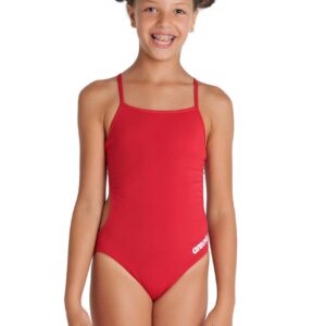 Arena Girl's Team Challenge Back Solid Swimsuit - Red/White -