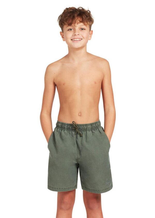 Zoggs Boys Mosman Washed 15 Inch Shorts - Khaki