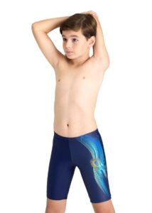 Arena Boy's Parrot Print Jammer - Navy