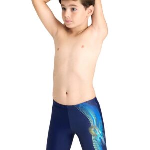 Arena Boy's Parrot Print Jammer - Navy