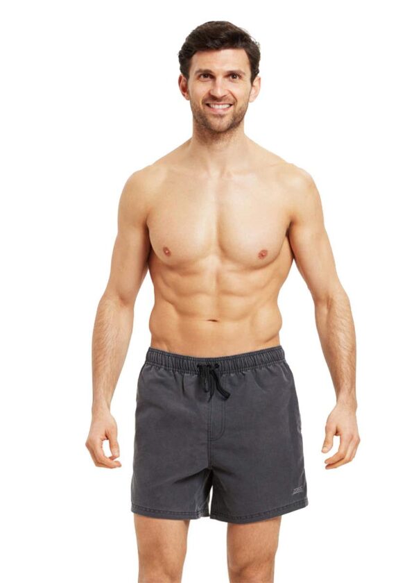 Zoggs Mens Mosman Washed 15 Inch Shorts - Charcoal