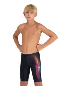Arena Boy's Parrot Print Jammer - Black