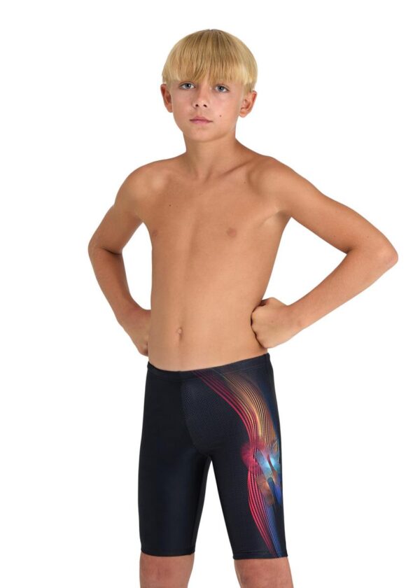 Arena Boy's Parrot Print Jammer - Black