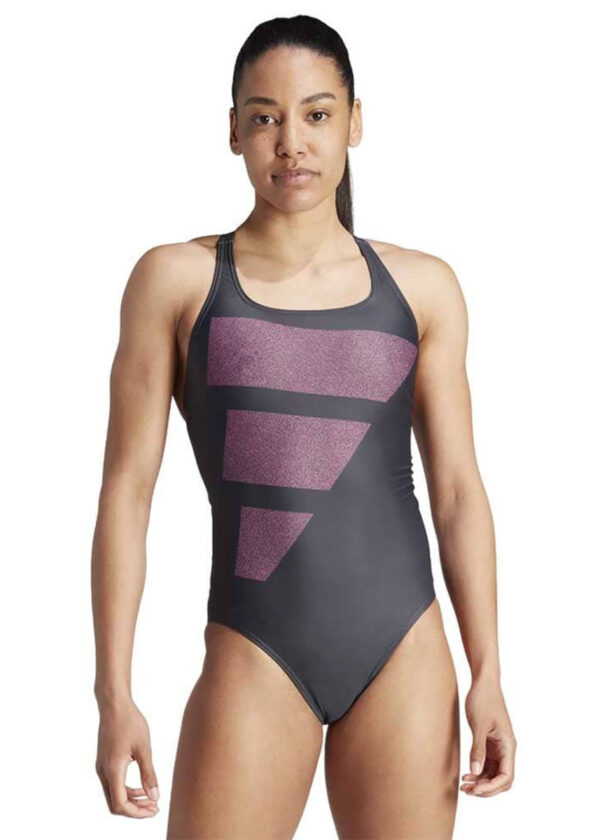 Adidas Big Bars Swimsuit - Carbon / Pink