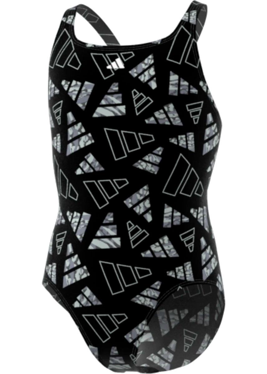 Adidas AOP Girls Bars Swimsuit - Black/Grey-576268