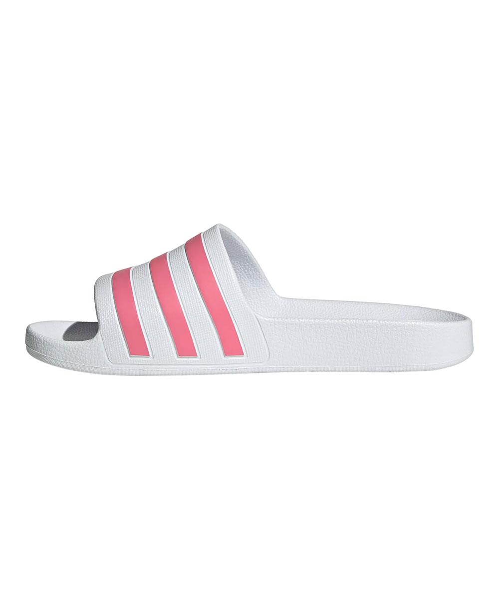 Adidas Womens Adilette Aqua Sliders - White/Pink-576518