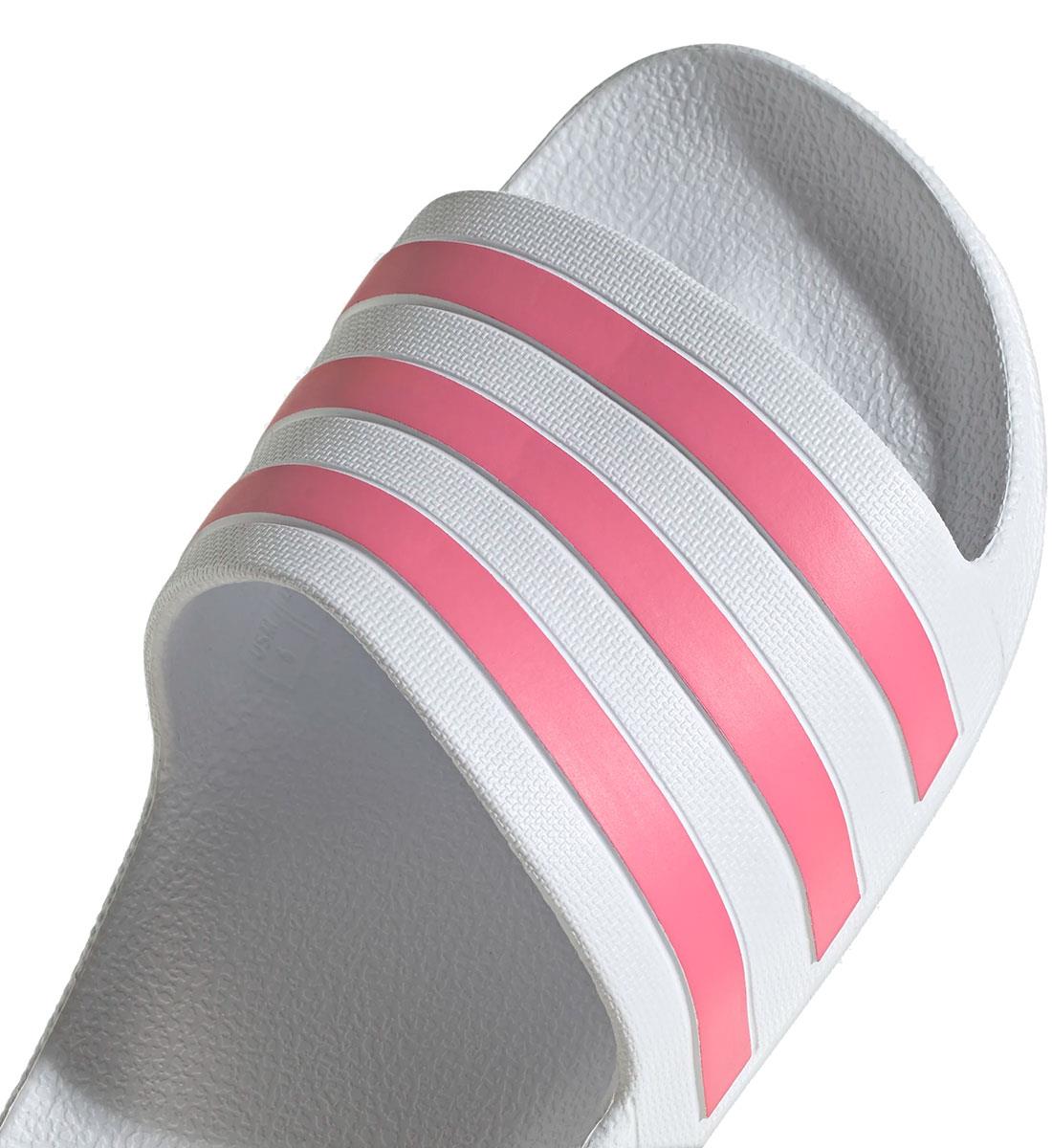 Adidas Womens Adilette Aqua Sliders - White/Pink-576521