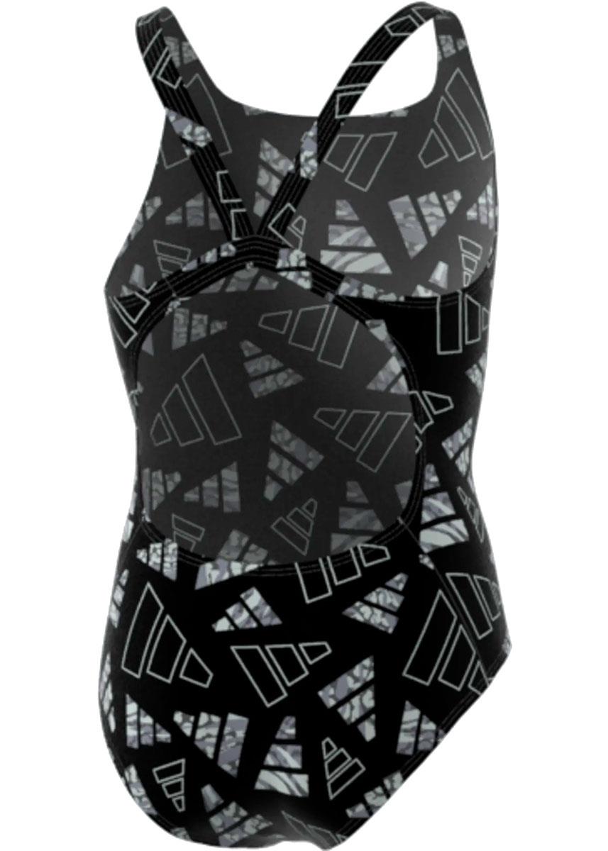 Adidas AOP Girls Bars Swimsuit - Black/Grey-brand