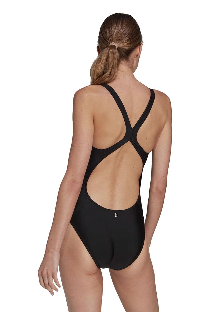 Adidas Women's 3 Bars Swimsuit - Black/White-brand