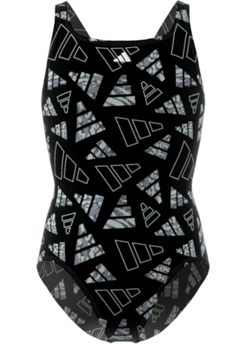 Adidas AOP Girls Bars Swimsuit - Black/Grey-576267