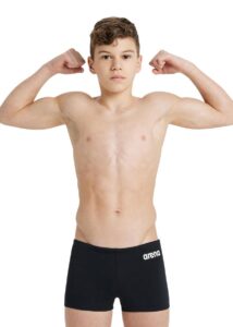 Arena Boy's Team Solid Swim Shorts - Black/White