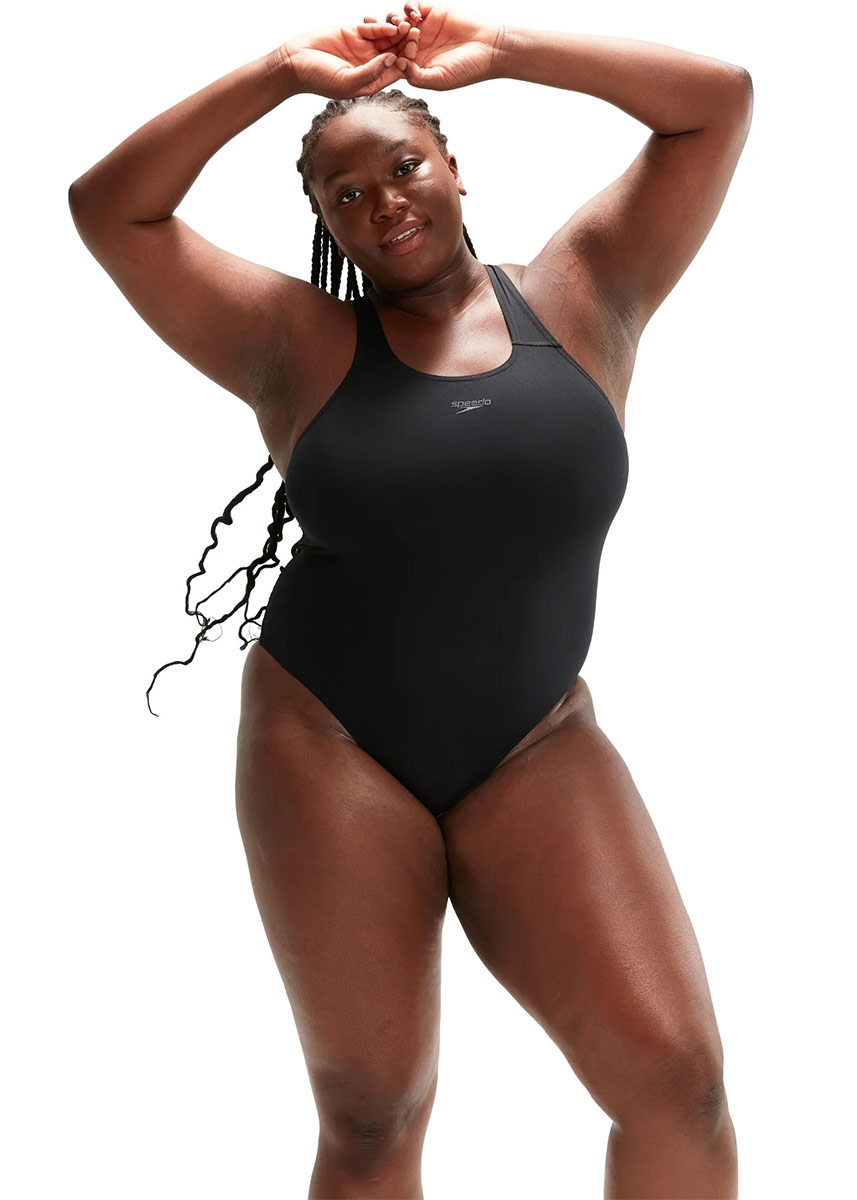 Speedo Eco Endurance+ Medalist Plus Size Swimsuit - Black