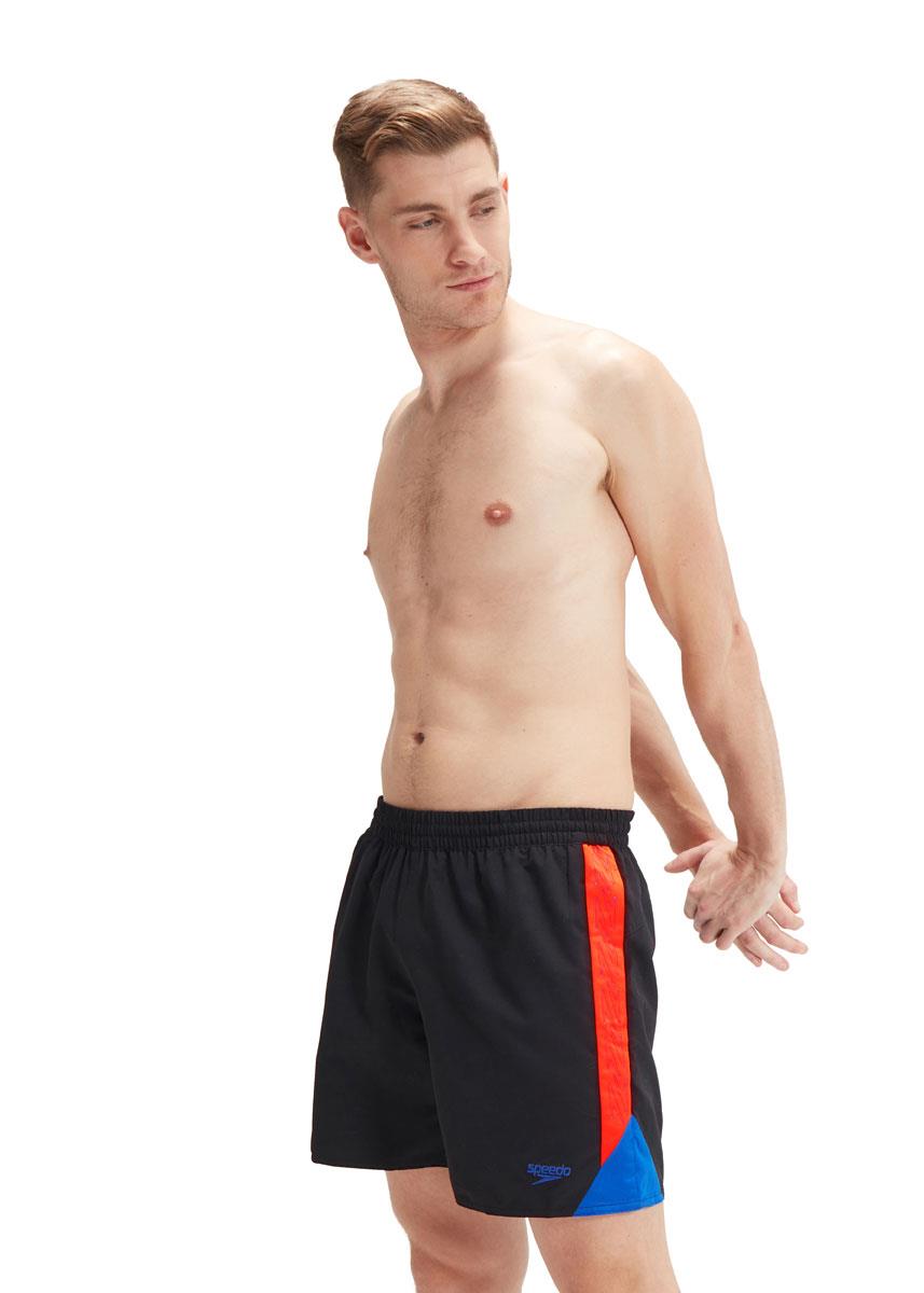 Speedo Hyper Boom Splice 16"" Watershort - Black/Volcanic Orange/True Colbalt