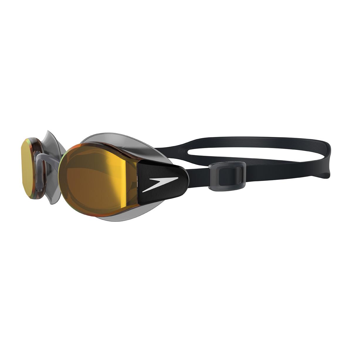 Speedo Mariner Pro Mirrored Goggles - Black/ Clear/ Fire Gold-577627