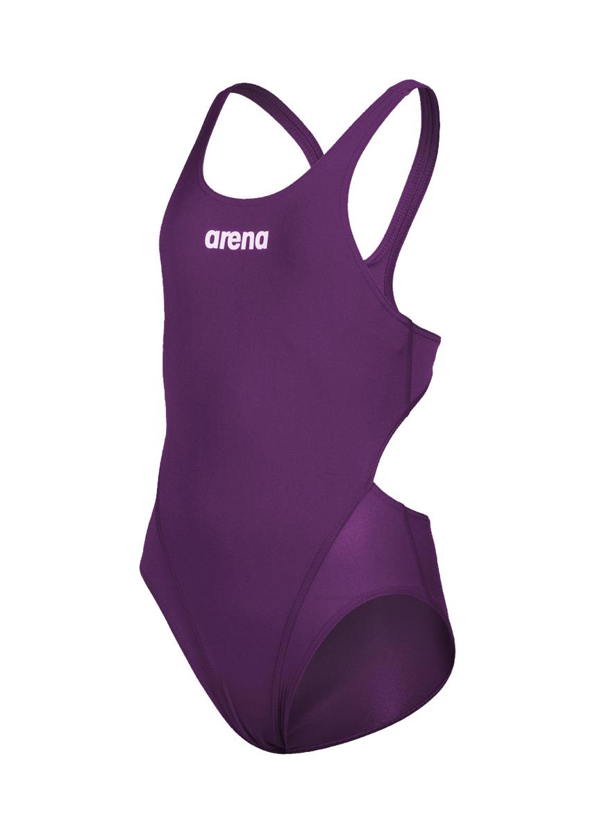 Arena Girl's Team Swim Tech Solid Swimsuit - Plum/White-576988