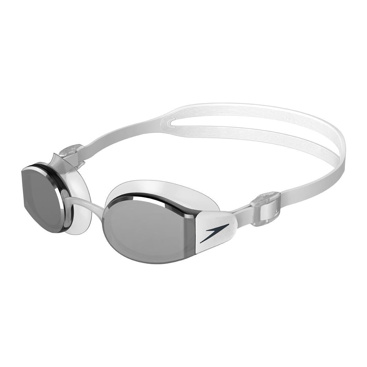 Speedo Mariner Pro Mirrored Goggles - White/ Clear/ Chrome-0