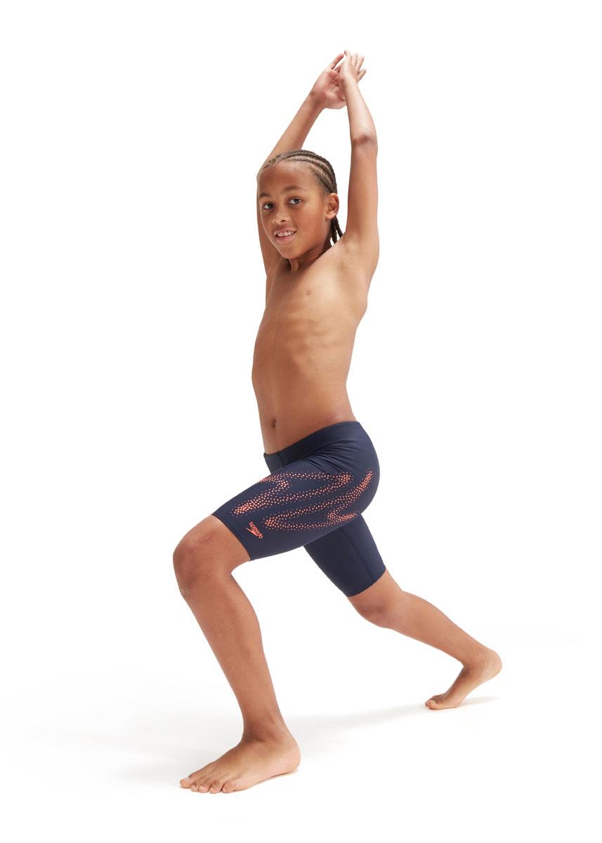 Speedo Boys Hyper Boom Logo Placement Jammer - True Navy/Volcanic Orange-578012