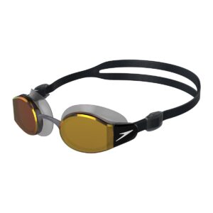 Speedo Mariner Pro Mirrored Goggles - Black/ Clear/ Fire Gold-0