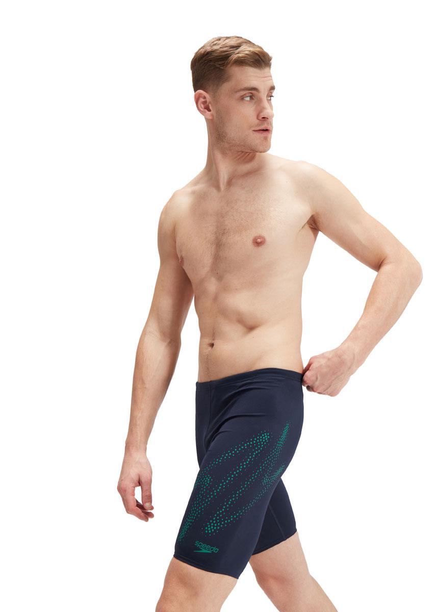 Speedo Mens Hyper Boom Placement Jammer - True Navy/Jungle Green-578077