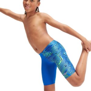 Speedo Boys Allover Digital Jammer -True Cobalt/True Navy/Cobalt Pop/Green Glow