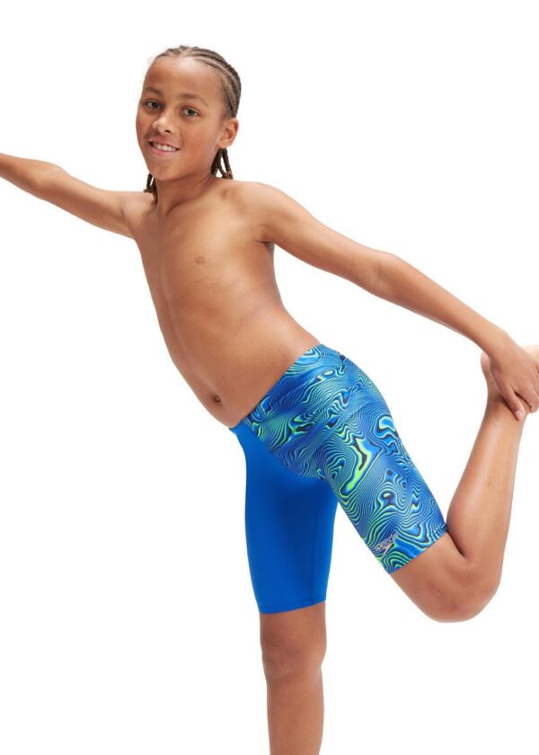 Speedo Boys Allover Digital Jammer -True Cobalt/True Navy/Cobalt Pop/Green Glow