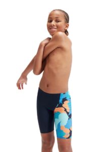 Speedo Boys Digital Allover V-Cut Jammer - True Navy/Baja Blue/ Apricot Jam/Mystic/Marine Blue