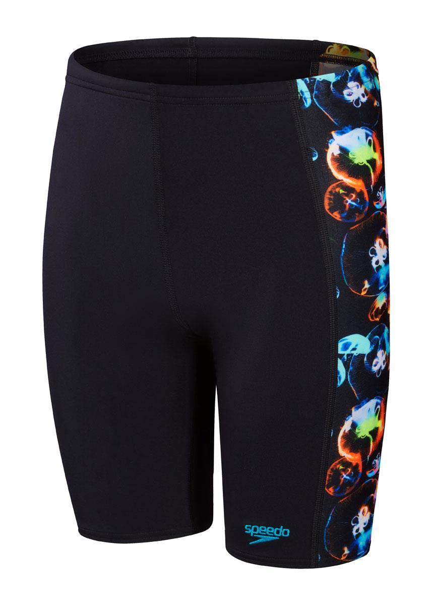 Speedo Boys Digital Panel Jammer - Black/Hypersonic Blue/Volcanic Orange/Lumo Green/Fluo Tiger-578005