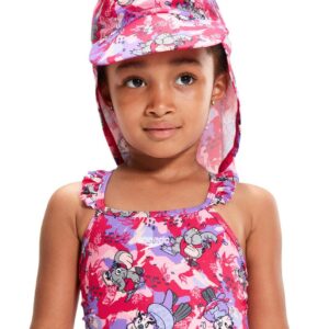 Speedo Girls Learn to Swim Sun Protection Hat - Cherry Pink/Sweet Taro/Hellium-0