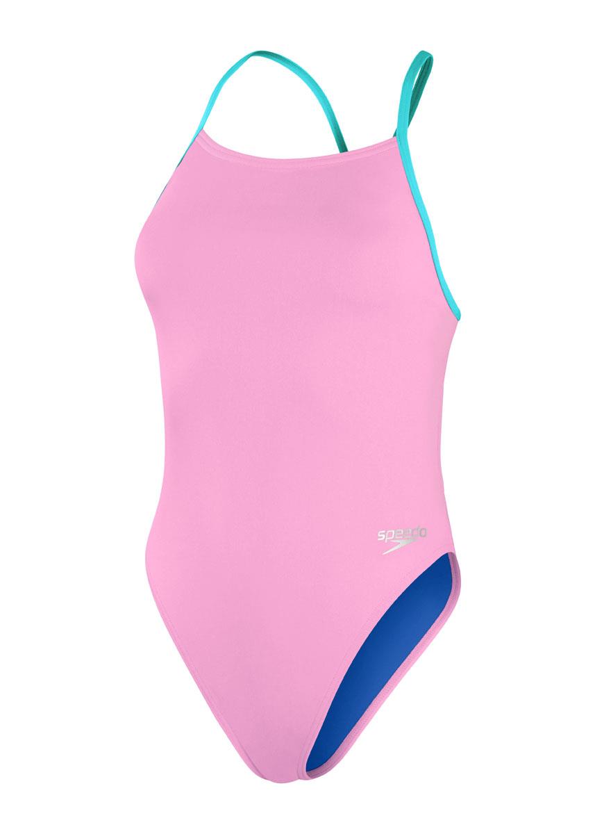 Speedo Solid Tie Back Swimsuit - Candy Vibe/Fluo Arctic-578126