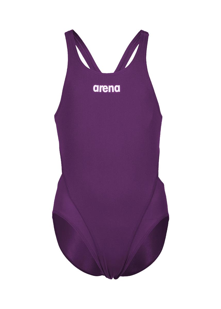 Arena Girl's Team Swim Tech Solid Swimsuit - Plum/White-576989