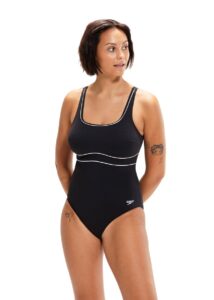 Speedo Shaping Contour Eclipse One Piece Swimsuit - Black / White
