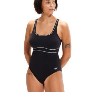 Speedo Shaping Contour Eclipse One Piece Swimsuit - Black / White-0