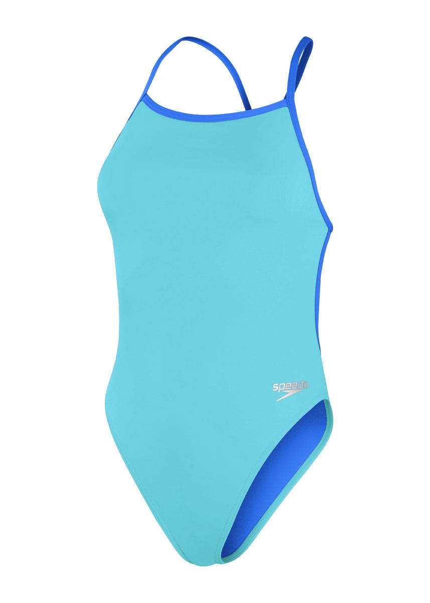 Speedo Womens Solid Vback Swimsuit - Fluo arctic/True Cobalt-578135