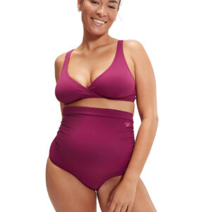 Speedo Maternity High Waisted 2 Piece Swimsuit - Berry Cool