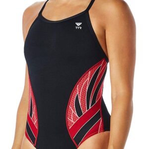 TYR Phoenix Diamondfit Swimsuit - Black/ Red