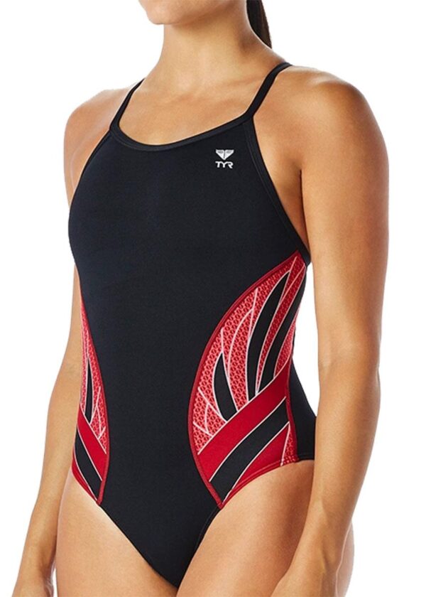 TYR Phoenix Diamondfit Swimsuit - Black/ Red