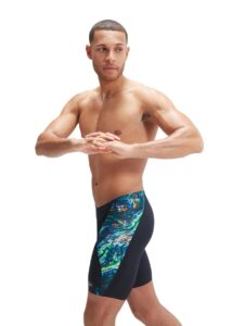 Speedo Placement Digital V-Cut Jammer - Black/Cobalt Pop/Green Glow