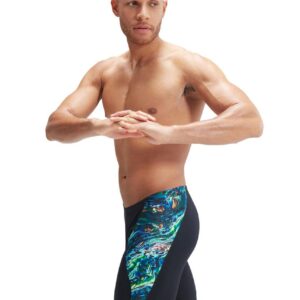 Speedo Placement Digital V-Cut Jammer - Black/Cobalt Pop/Green Glow