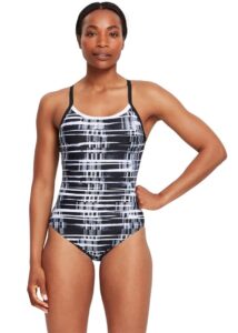 Zoggs Graphix Strikeback One Piece Swimsuit - Black / White Graphix