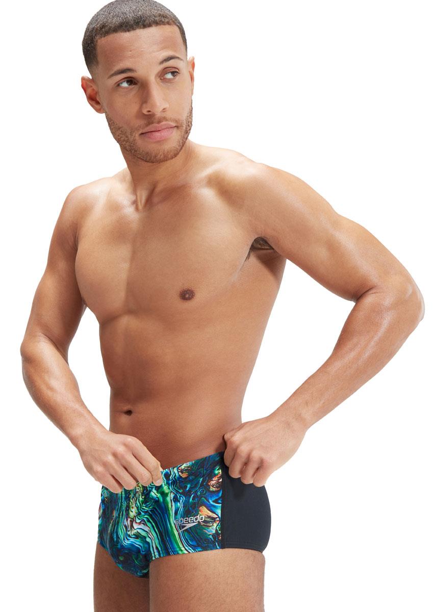 Speedo Mens 14 cm Placement Digital Brief - Black/Cobalt Pop/Green Glow-586022