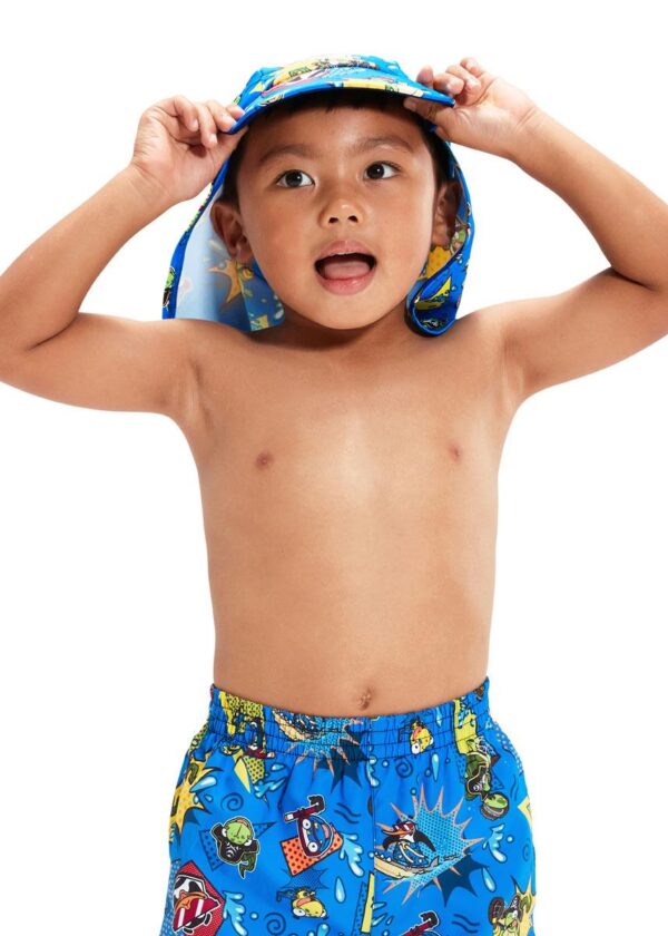 Speedo Boys LTS Sun Protection Hat - Bondi/Canary/Cherry Pink
