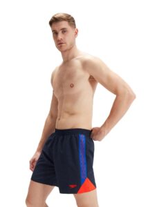 Speedo Hyper Boom Splice 16" Watershort - True Navy/Volcanic Orange/True Colbalt