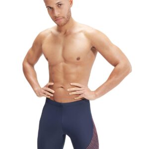 Speedo Medley Logo Jammer - True Navy/Volcanic Orange