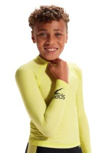 Speedo Junior Unisex Long Sleeve Rash Top - Spritz/Black