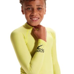 Speedo Junior Unisex Long Sleeve Rash Top - Spritz/Black
