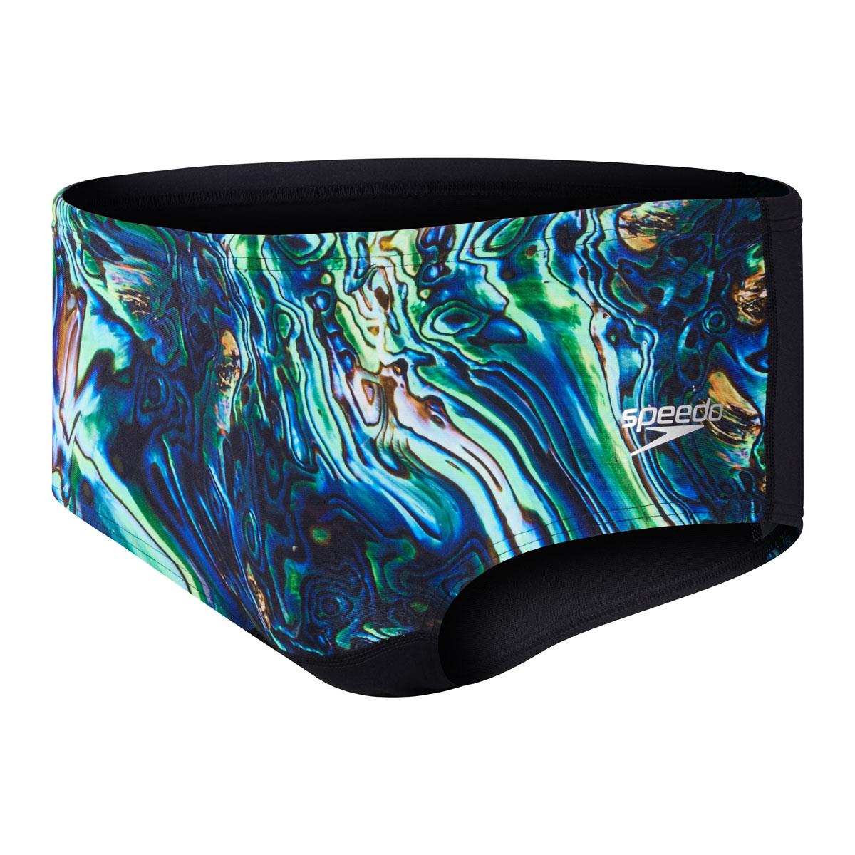 Speedo Mens 14 cm Placement Digital Brief - Black/Cobalt Pop/Green Glow-586025